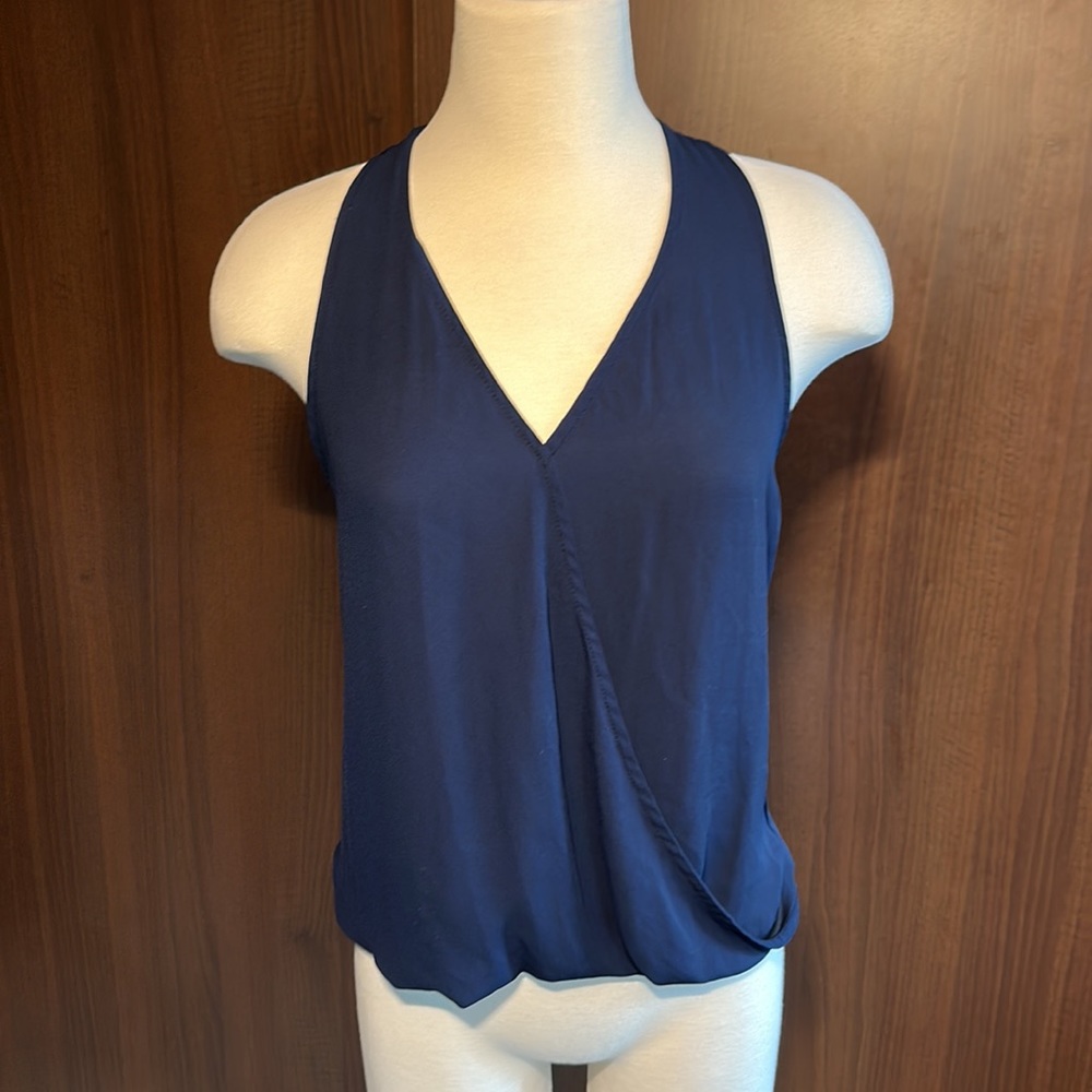Blue Sleeveless Blouse